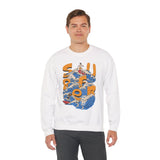 Surf-Inspired Unisex Crewneck Sweatshirt, Cozy Beachwear, Casual Ocean Vibe, Perfect for Surfing Lovers, Gift for Ocean Enthusiasts