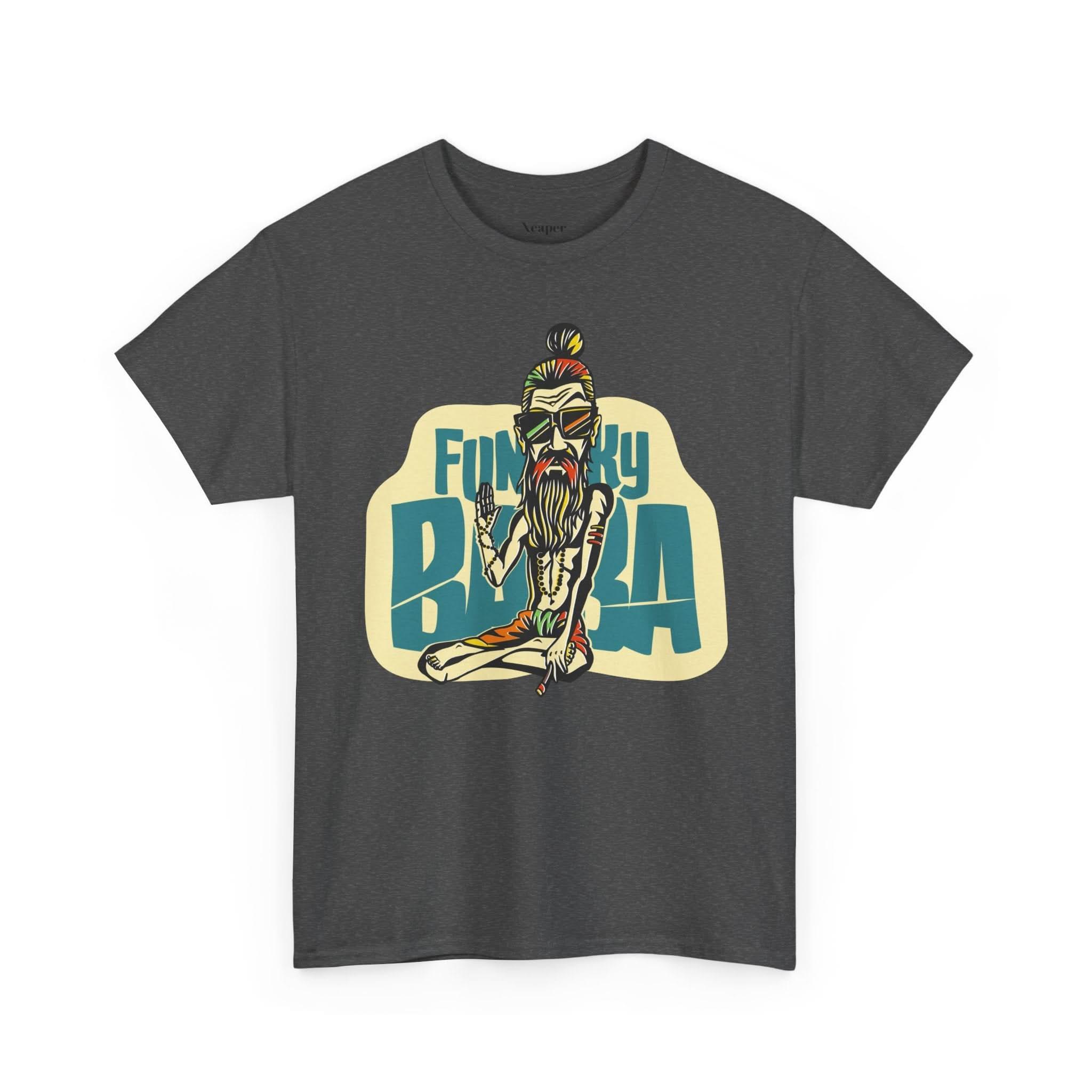 Funky Baba Unisex Heavy Cotton Tee, Retro T-Shirt, Casual Wear, Gift for Tea Lovers, Summer Outfit, Streetwear